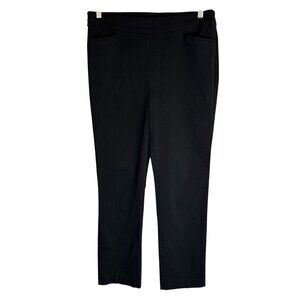 Chico's 2R 12R Brigitte Slim Ankle Pants Black Slimming Pull On Pockets 34 x 27